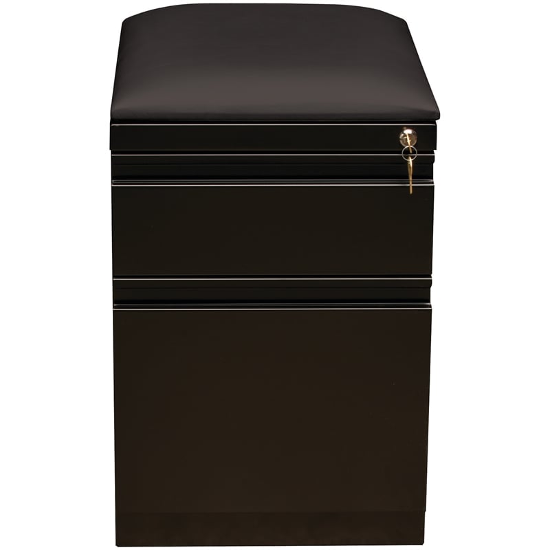Hirsh 20-in Deep Mobile Pedestal File 2-Drawer Box/File. Black Cushion. Black