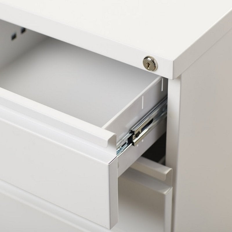 3 Drawer Mobile File Cabinet in White - 19353