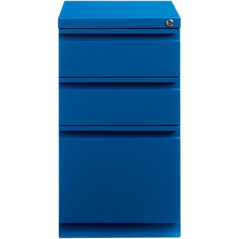 Hirsh 20-inch Deep Metal Mobile Pedestal File 3-Drawer Box/Box/File Classic Blue