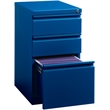 Hirsh 20-inch Deep Metal Mobile Pedestal File 3-Drawer Box/Box/File Classic Blue