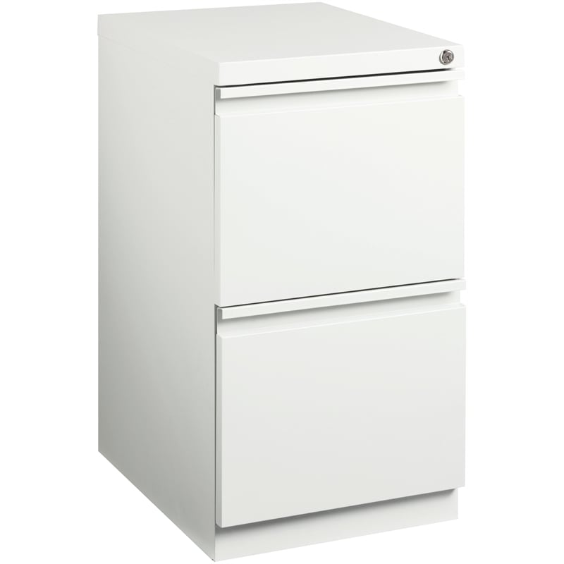 Hirsh 20-in Deep Metal Mobile Pedestal 2-Drawer File/File. Full Width Pull White