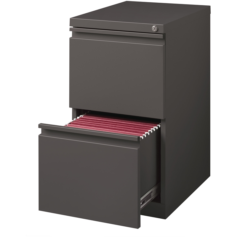 Hirsh 20-in Deep Mobile Pedestal 2-Drawer File/File. Full Width Pull. Espresso