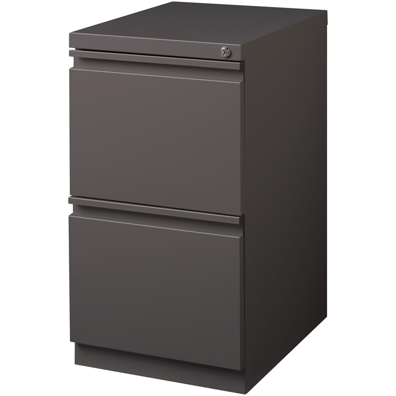 Hirsh 20-in Deep Mobile Pedestal 2-Drawer File/File. Full Width Pull. Espresso