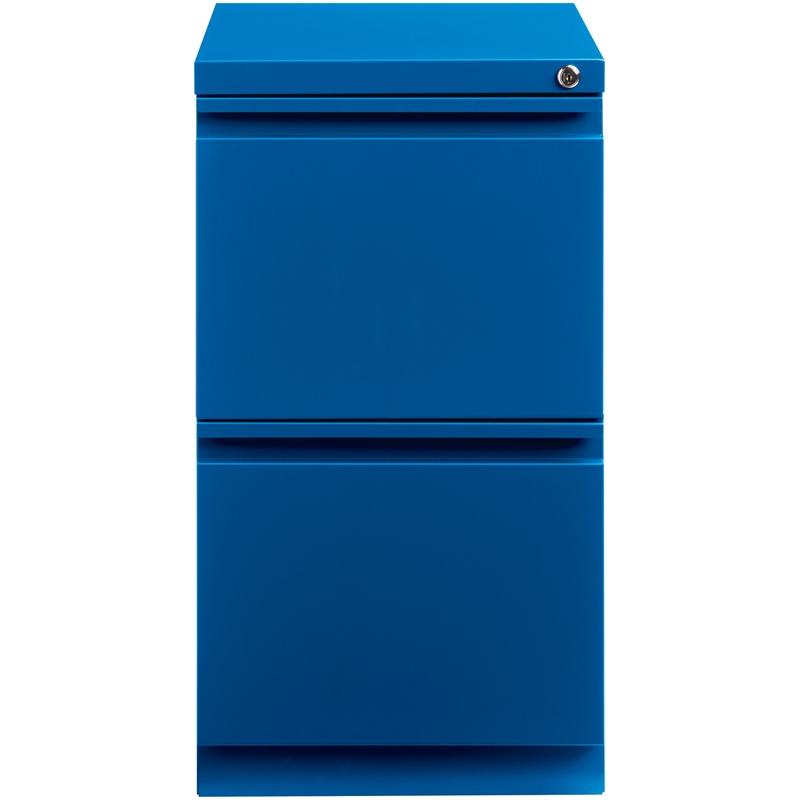 Hirsh 20-in Deep Metal Mobile Pedestal 2-Drawer File/File. Full Width Pull. Blue