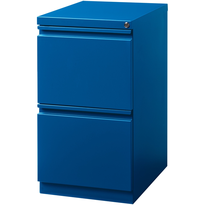 Hirsh 20 in Deep 2 Drawer Mobile File Cabinet in Blue
