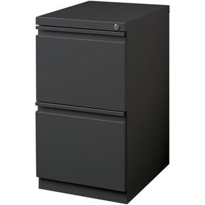 Hirsh 20-in Deep Mobile Pedestal 2-Drawer File/File. Full Width Pull in Charcoal