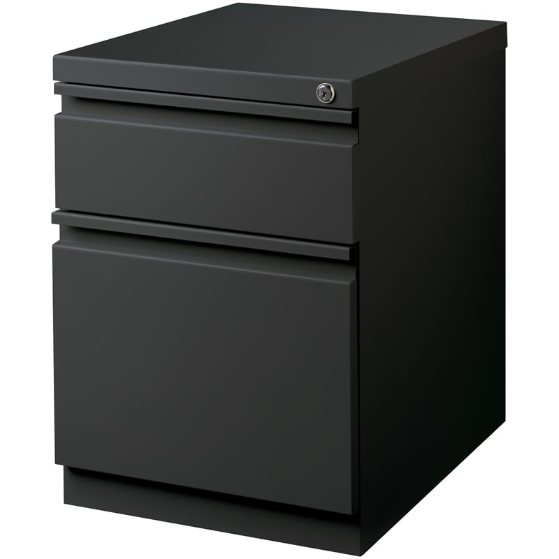 Hirsh 20-in Deep Mobile Pedestal File 2-Drawer Box/File Full Width Pull Charcoal