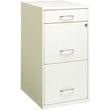 Space Solutions Metal 3 Drawer File Cabinet with Pencil Drawer Pearl White