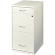 Space Solutions Metal 3 Drawer File Cabinet with Pencil Drawer Pearl White