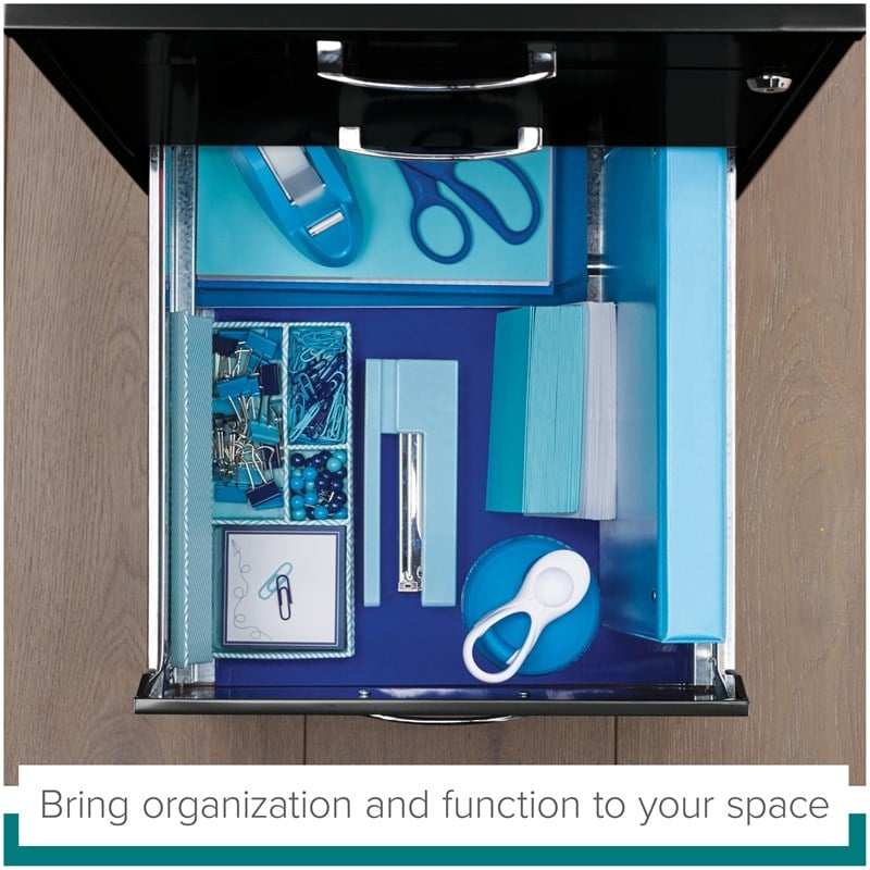 Space Solutions Metal 3 Drawer File Cabinet with Pencil Drawer Pearl White