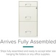 Space Solutions Metal 3 Drawer File Cabinet with Pencil Drawer Pearl White