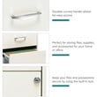 Space Solutions Metal 3 Drawer File Cabinet with Pencil Drawer Pearl White