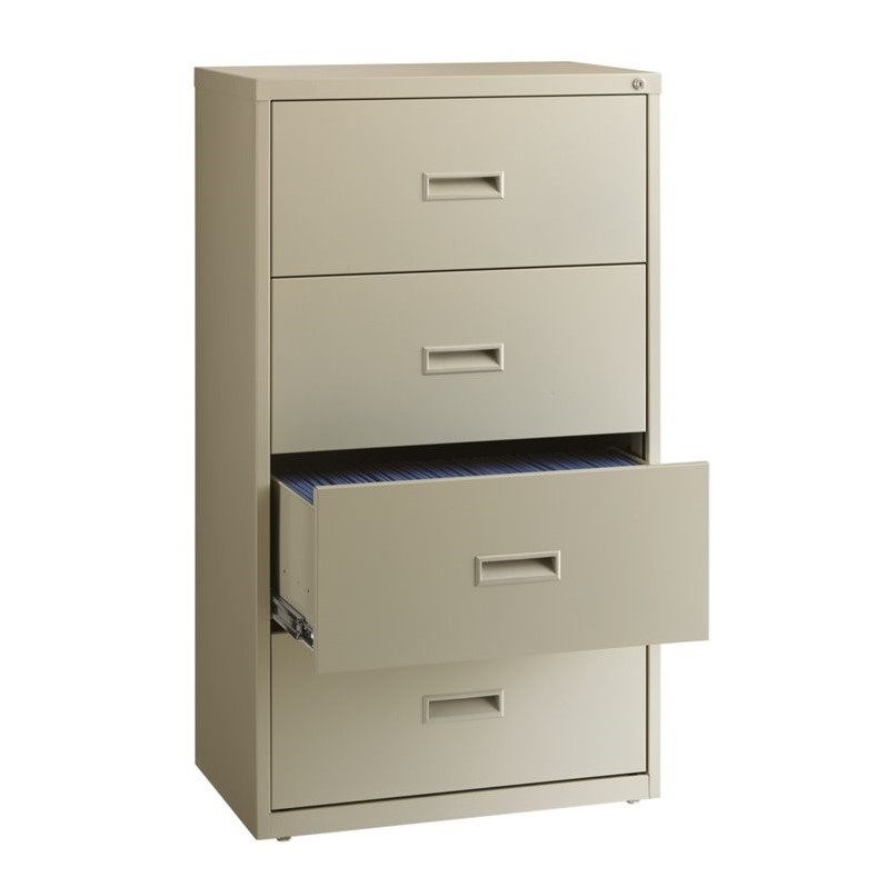 Hirsh 4 Drawer Lateral File Cabinet in Light Gray ...