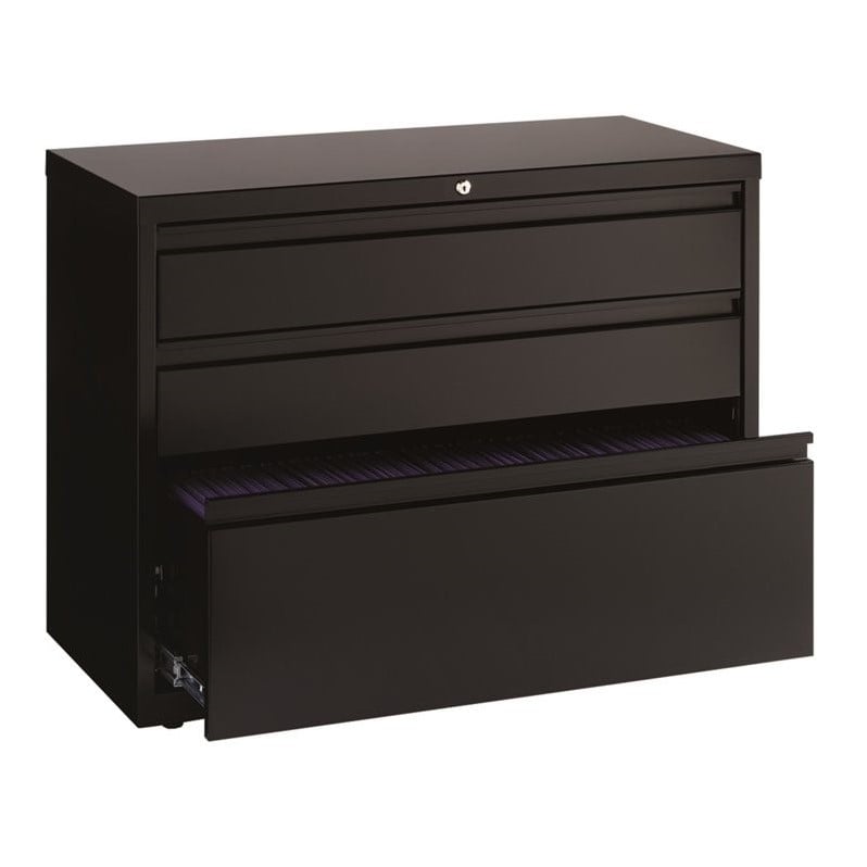 Hirsh 3 Drawer Lateral File Cabinet In Black 19626