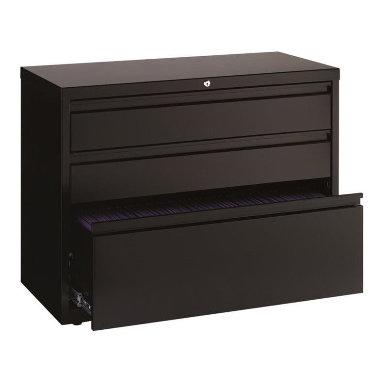 Hirsh 36-in Wide HL8000 Series Box/Box/File Cabinet Lateral File Cabinet Black