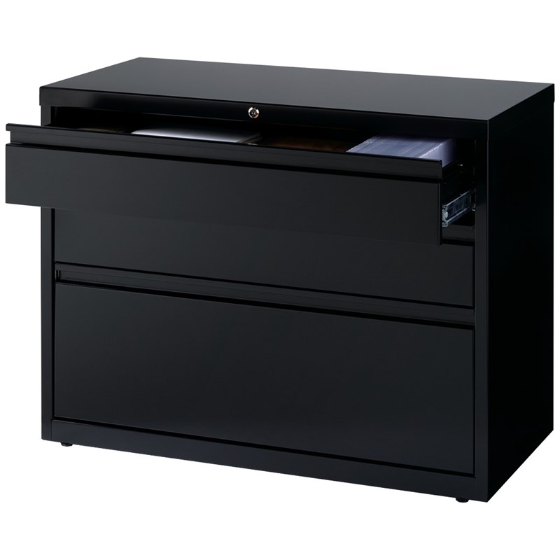 Hirsh 36-in Wide HL8000 Series Box/Box/File Cabinet Lateral File Cabinet Black