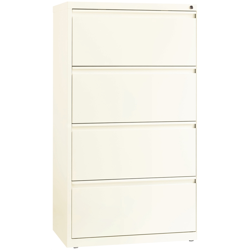 Hirsh 30-in Wide HL10000 Series Metal 4 Drawer Lateral File Cabinet Off White