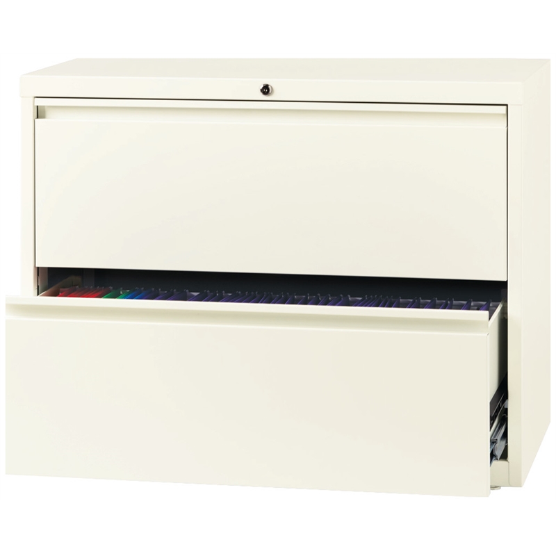 Hirsh 36-in Wide HL10000 Series Metal 2 Drawer Lateral File Cabinet Off White