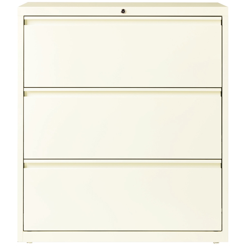 Hirsh 36-in Wide HL10000 Series Metal 3 Drawer Lateral File Cabinet Off White