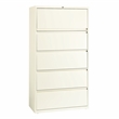 Hirsh 36-in Wide HL10000 Series Metal 5 Drawer Lateral File Cabinet Off White