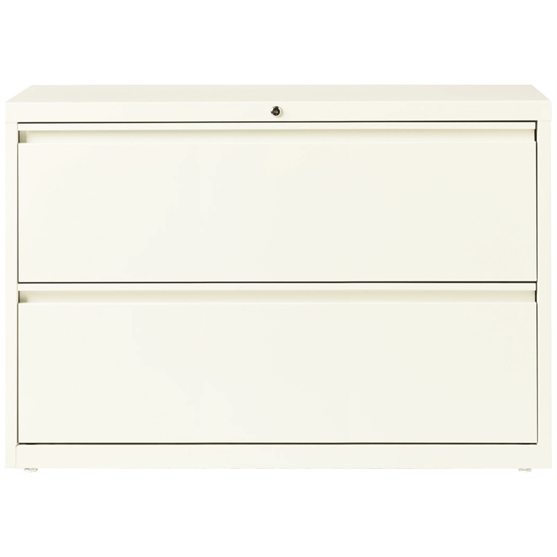 Hirsh 42-in Wide HL10000 Series Metal 2 Drawer Lateral File Cabinet Off White