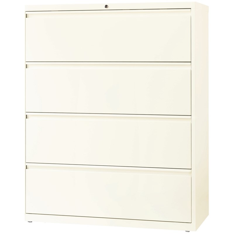 Hirsh 42-in Wide HL10000 Series Metal 4 Drawer Lateral File Cabinet Off White