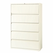 Hirsh 42-in Wide HL10000 Series Metal 5 Drawer Lateral File Cabinet Off White