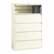 Hirsh 42-in Wide HL10000 Series Metal 5 Drawer Lateral File Cabinet Off White