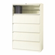 Hirsh 42-in Wide HL10000 Series Metal 5 Drawer Lateral File Cabinet Off White