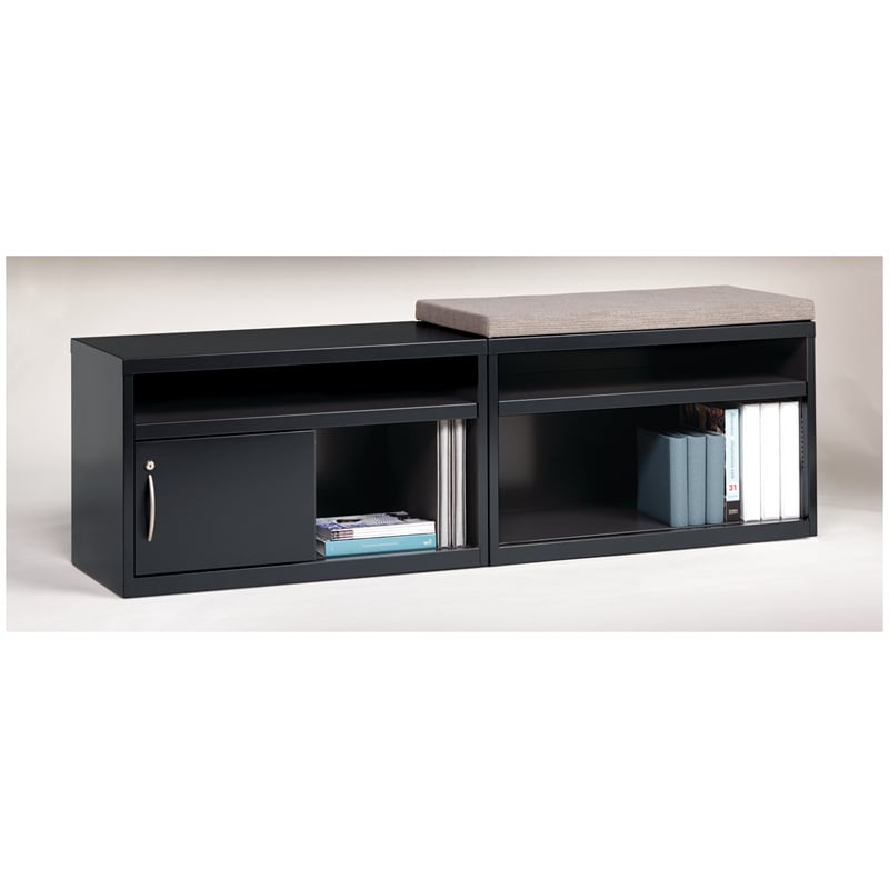 Hirsh 36-in Wide Low Metal Credenza with Sliding Door Black