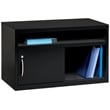 Hirsh 36-in Wide Low Metal Credenza with Sliding Door Black