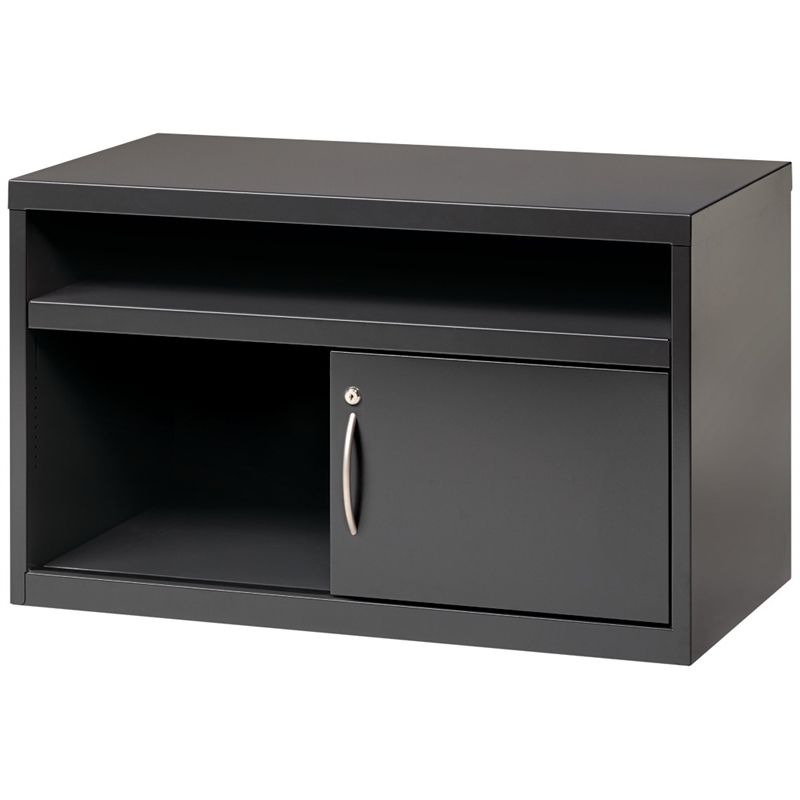 Hirsh 36-in Wide Low Metal Credenza with Sliding Door Charcoal