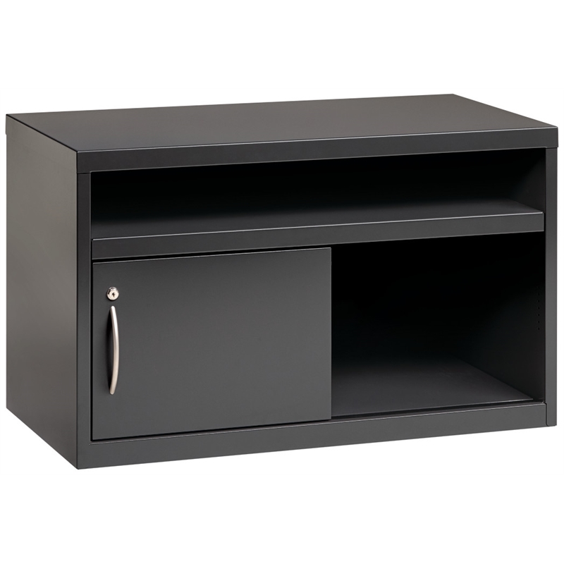 Hirsh 36-in Wide Low Metal Credenza with Sliding Door Charcoal