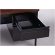 Hirsh Double Pedestal Metal Office Desk with Center Drawer Black/Walnut