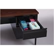 Hirsh Double Pedestal Metal Office Desk with Center Drawer Black/Walnut