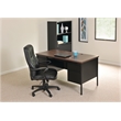 Hirsh Double Pedestal Metal Office Desk with Center Drawer Black/Walnut