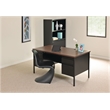 Hirsh Double Pedestal Metal Office Desk with Center Drawer Black/Walnut