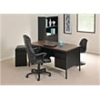 Hirsh Double Pedestal Metal Office Desk with Center Drawer Black/Walnut