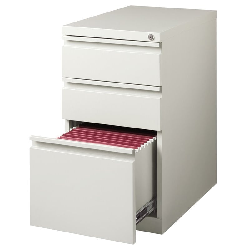 20 inches deep Light Gray Pro Series Three Drawer Mobile Pedestal File Cabinet 