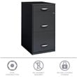 Space Solutions Contemporary 3 Drawer Metal File Cabinet in Charcoal