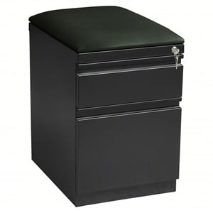 Hirsh 20-in Deep Mobile Pedestal File 2-Drawer Box/File. Black Cushion. Charcoal