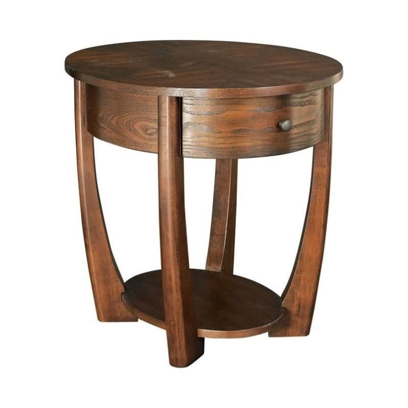 Hammary Concierge Oval End Table in Brown - T3001836-00