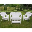 International Caravan Maui 4 Piece Wicker Patio Sofa Set in Pecan