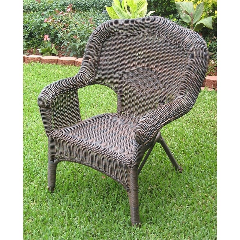 International Caravan Monaco Resin Patio Chair in Black (Set of 2)