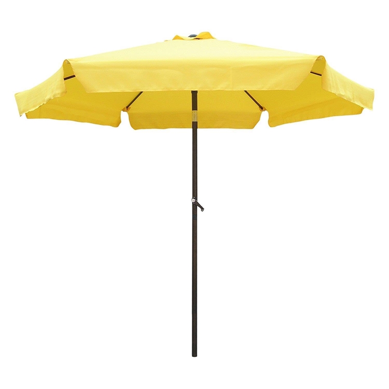 International Caravan St. Kitts 8' Tilt Crank Patio Umbrella in Black