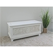 International Caravan Windsor Carved Storage Trunk Bench in White