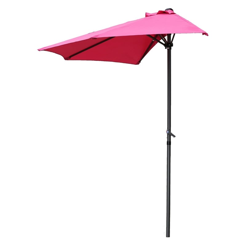 International Caravan St. Kitts 9' Half Patio Umbrella in Bery Berry