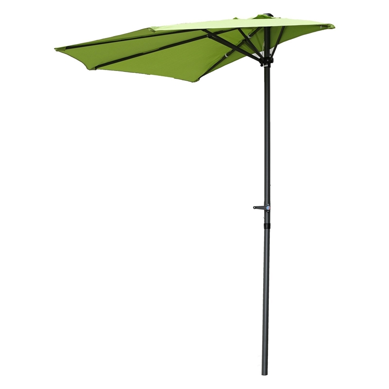 International Caravan St. Kitts 9' Half Patio Umbrella in Ruby Red