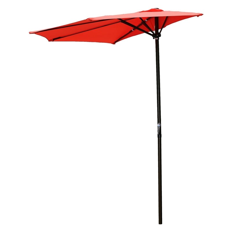 International Caravan St. Kitts 9' Half Patio Umbrella in Ruby Red