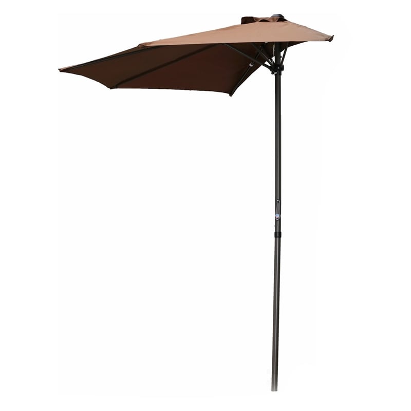 International Caravan St. Kitts 9' Half Patio Umbrella in Ruby Red